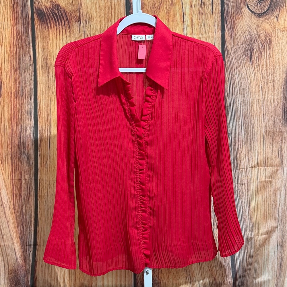 Cato Accordion Pleated Blouse Size L